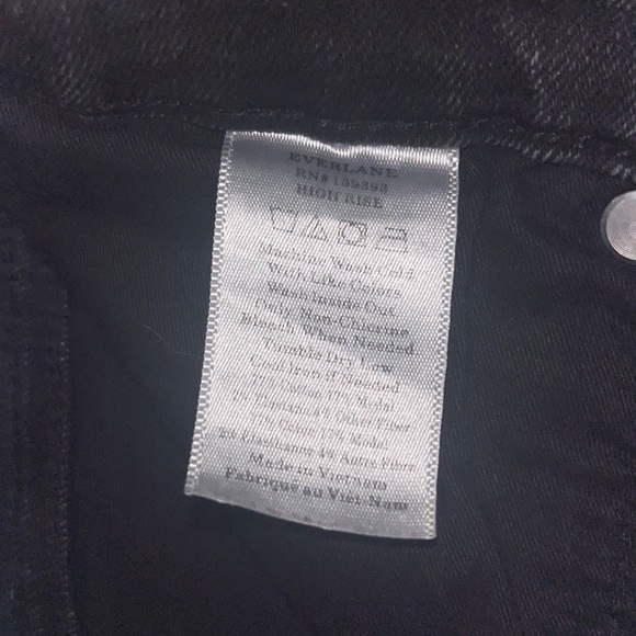 Everlane The Authentic Stretch High Rise Skinny Button Fly Washed Black 25 - Picture 9 of 9